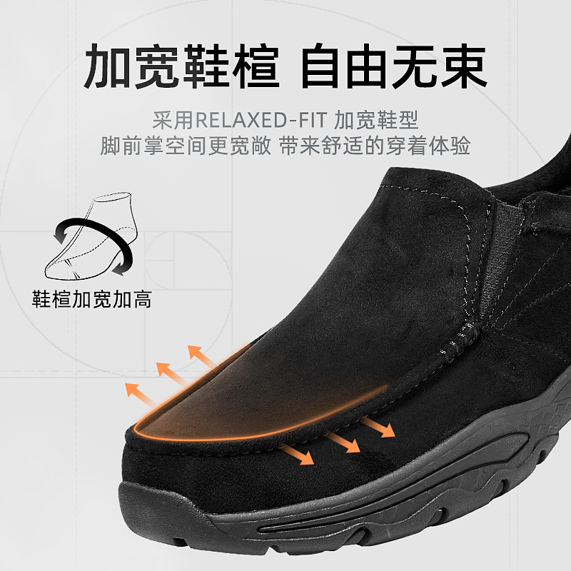 skechers新款一脚蹬休闲鞋加绒男鞋 skechers男鞋健步鞋