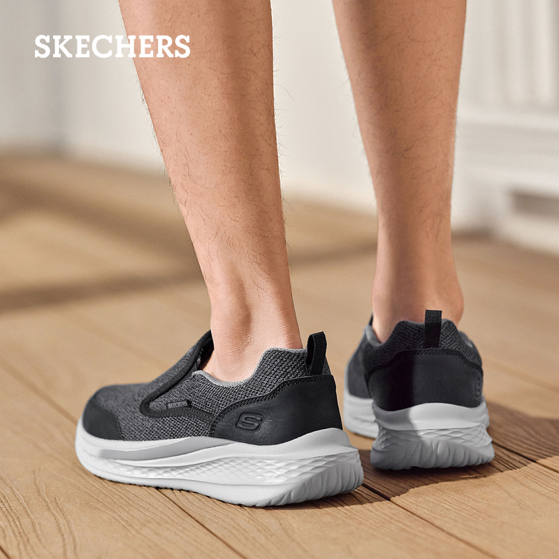 Skechers斯凯奇春季男鞋一脚蹬健步鞋帆布鞋舒适休闲运动鞋爸爸鞋