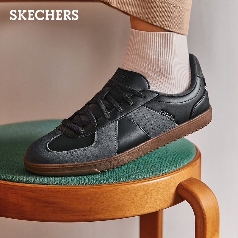 斯凯奇春季男复古绑带德训鞋撞色百搭板鞋舒适时尚休闲运动鞋,淘宝优惠券,粉丝福利购,淘宝优惠卷