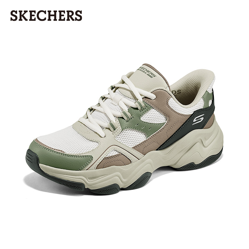 斯凯奇闪穿鞋|2025秋冬男子百搭时尚老爹鞋厚底舒适运动休闲鞋