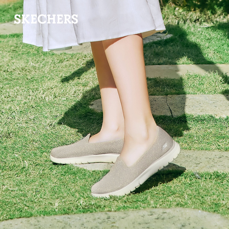 Skechers斯凯奇女鞋夏季健步鞋缓震中年妈妈鞋透气一脚蹬懒人鞋 - 图2