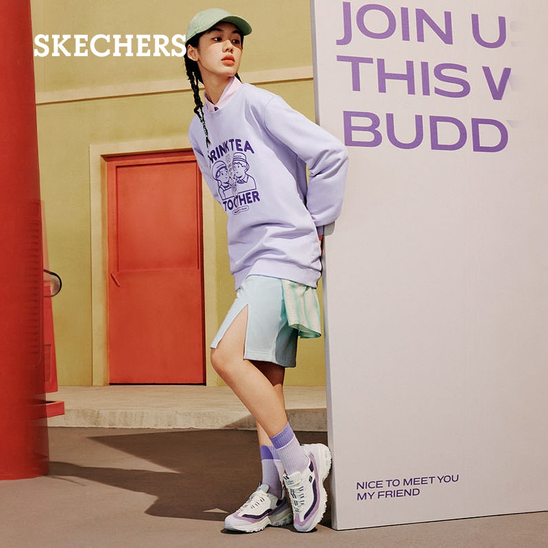 斯凯奇奶茶熊春季新款女子复古时尚老爹鞋厚底增高百搭运动休闲鞋,淘宝优惠券,粉丝福利购,淘宝优惠卷