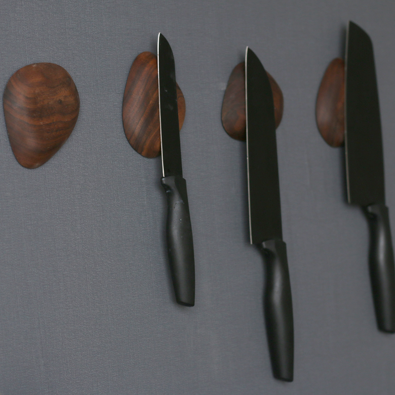 免打孔强力磁性菜刀架不伤刀厨房壁挂磁吸刀具收纳架实木磁铁刀架
