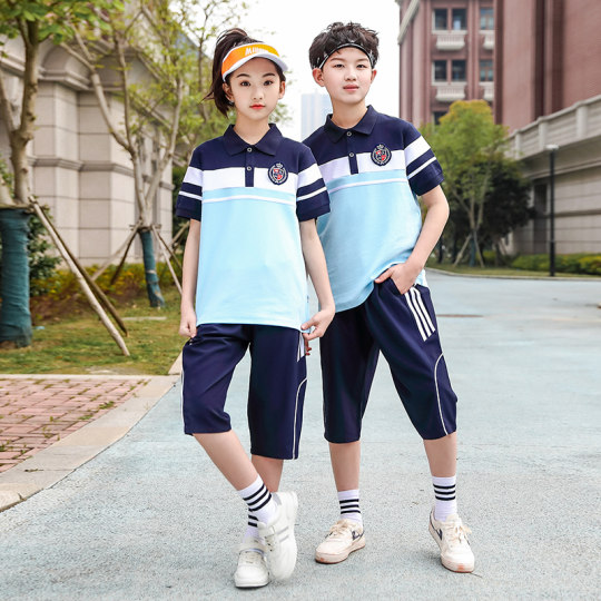 初中小学生校服夏季短袖中裤套装三四六一年级儿童运动会方队班服