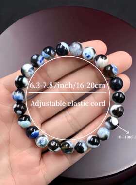 temu希音TK跨境爆款-蓝色玛瑙石可调节手链手串现货