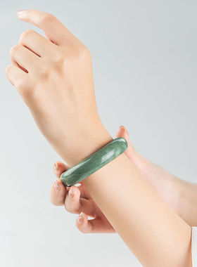 (只卖真玉手镯)正品天然玉手镯女款翡翠色贵州翠飘花玉镯子小礼品