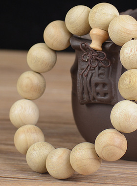 吉方圆香樟木手串原色不打蜡不上漆佛珠木质108手链念珠厂家