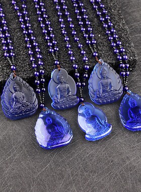 文殊菩萨吊坠绿度母药师佛观音挂饰男女挂件护身符项链女琉璃财神