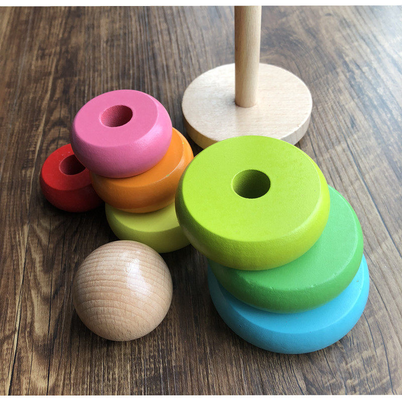 木质叠叠圈乐彩虹塔叠套玩具123岁婴幼儿堆堆乐早教益智宝宝玩具,淘宝优惠券,粉丝福利购,淘宝优惠卷