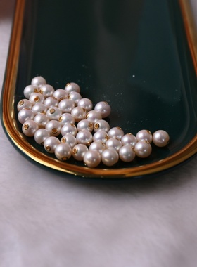 诸暨珍珠9-12mm无瑕路路通简约时尚18k金片天然养殖淡水珍珠