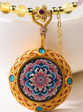 小红书同款新中式翡翠财神锁骨链