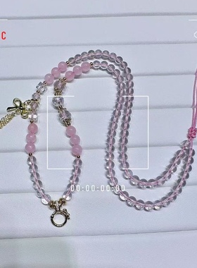 天然红胶花水晶九尾狐毛衣链