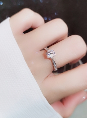 珍爱六爪一克拉情侣仪式结婚对戒