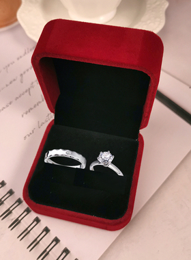 爱意情侣开口可调节活口仿真钻戒