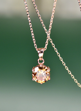 仿真钻锁骨链六爪克拉吊坠