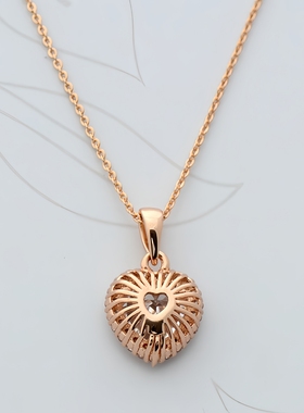 心形吊坠百搭爱心镶钻锁骨链女款