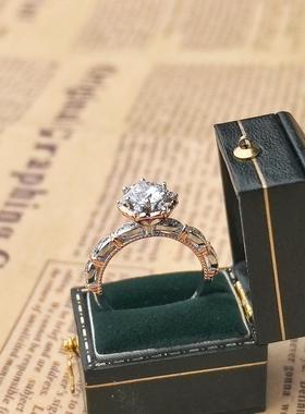 vintage在逃公主双色镀金仿真钻