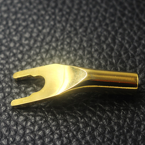 正品gaofei紫铜Y型插头 音箱音响喇叭功放音频线 镀铑镀金U型接头 - 图1