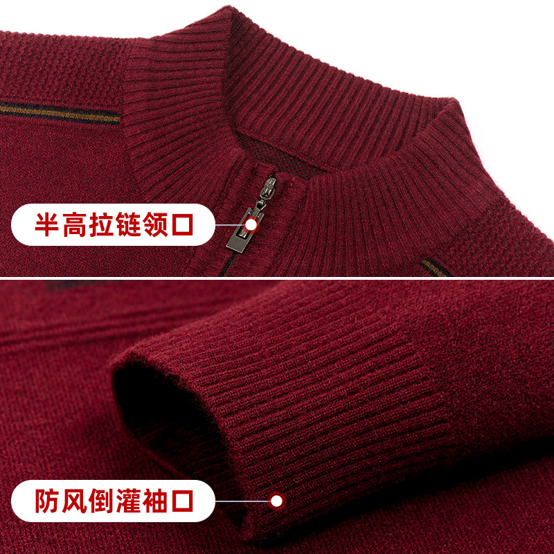 爸爸本命年红色毛衣新款中年男士冬季保暖打底衫中老年爷爷针织衫,淘宝优惠券,粉丝福利购,淘宝优惠卷