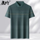 鹿竹爸爸夏季丝光棉短袖t恤中年男士半袖polo衫中老年人男装上衣