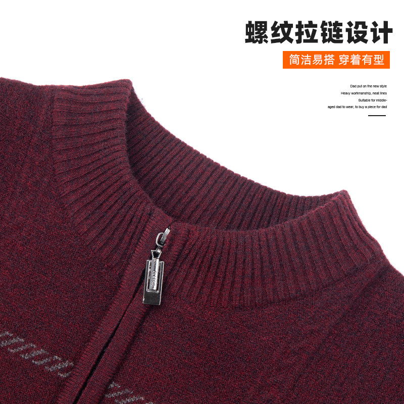 爸爸毛衣厚款中年男士本命年红色针织打底衫中老年爷爷冬季保暖衣,淘宝优惠券,粉丝福利购,淘宝优惠卷
