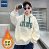 Korean version of American children's clothing 2025 autumn new children's simple letter sweatshirt medium and large children's casual hooded pullover
