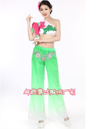 儿童古典舞演出服女童茉莉花秧歌舞新款少儿民族扇子伞舞蹈服飘逸 - 图1