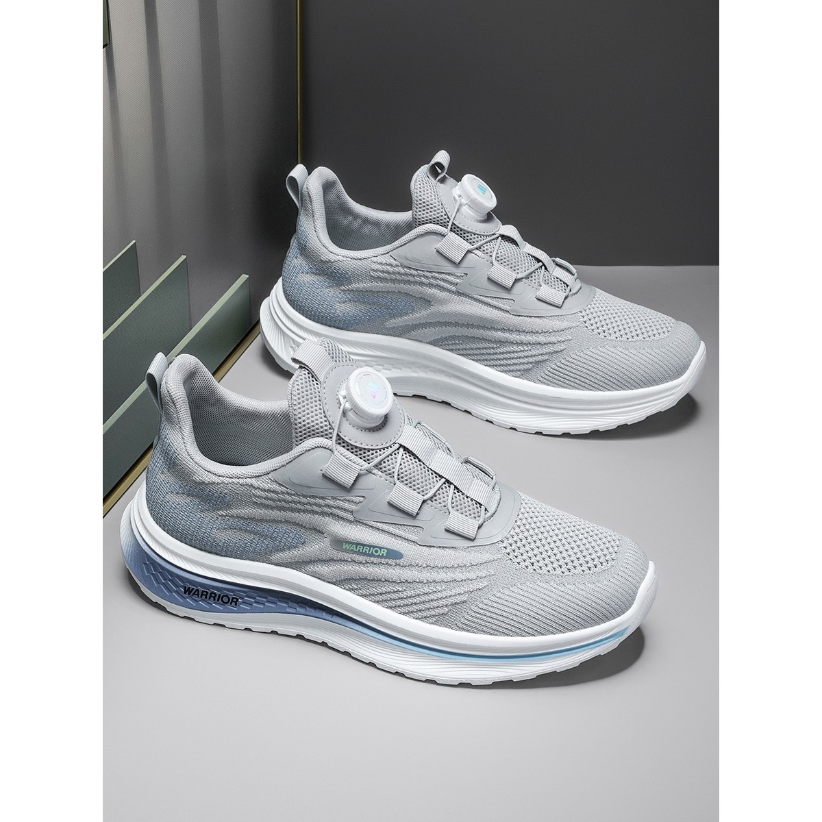 回力秋季男网面鞋免系鞋带男鞋透气轻便初三中考跑步鞋男士运动鞋