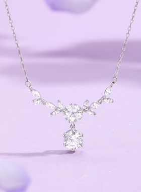 紫藤花开 在逃公主轻奢小众简约高级感设计锁骨链S999足银项链女