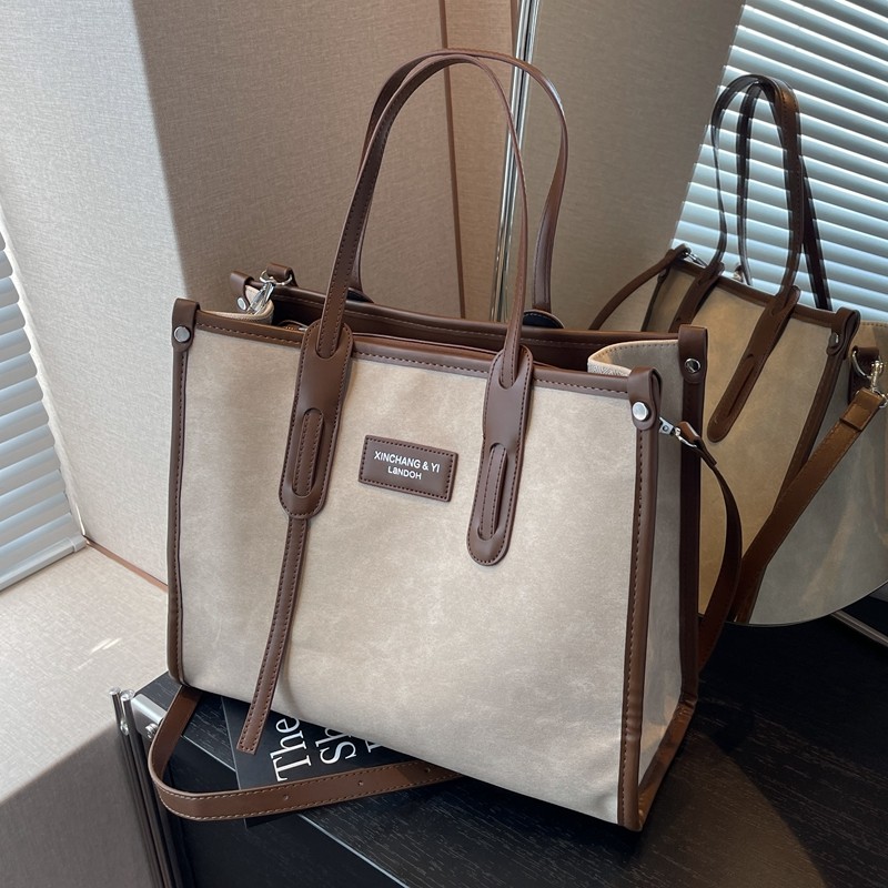 高级感大包包女2025新款秋冬撞色单肩斜挎包大容量百搭手提托特包,淘宝优惠券,粉丝福利购,淘宝优惠卷