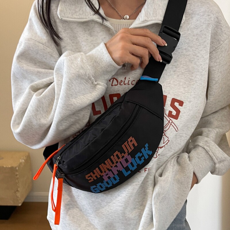 Casual canvas crossbody chest bag commuter shoulder waist bag