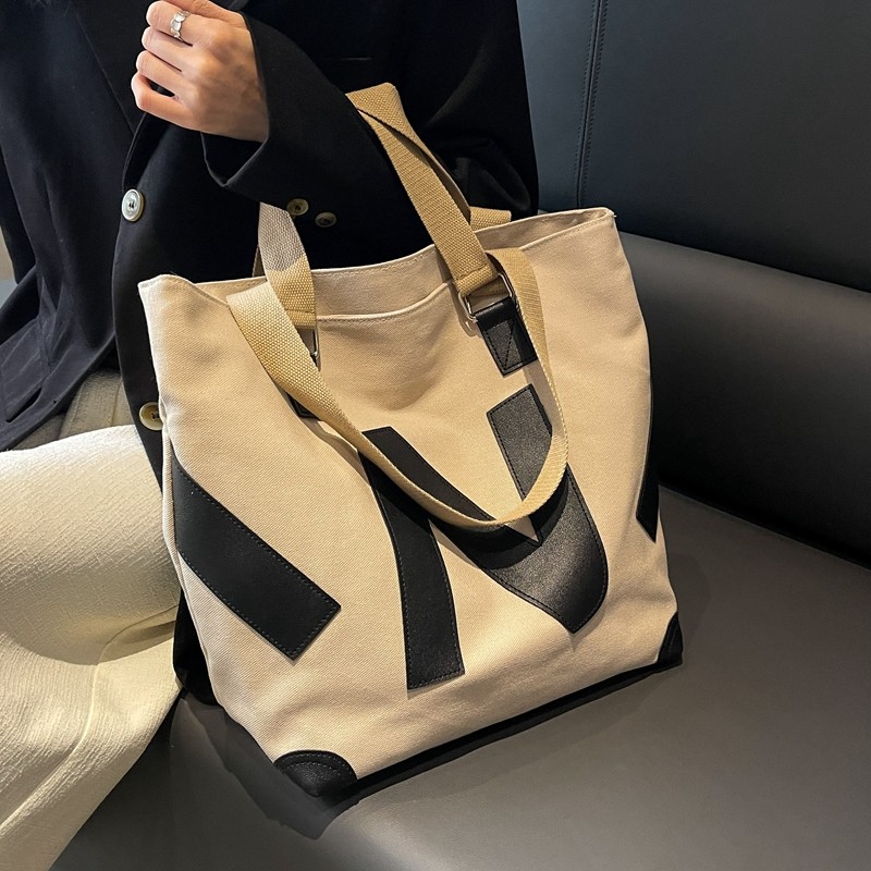 休闲大容量帆布包包女2025新款日系上课手提袋ins学生单肩托特包,淘宝优惠券,粉丝福利购,淘宝优惠卷