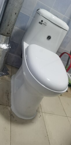 家用大管道蹲改坐马桶老房专用580孔距独孔直冲式下排缓降坐便器 - 图3
