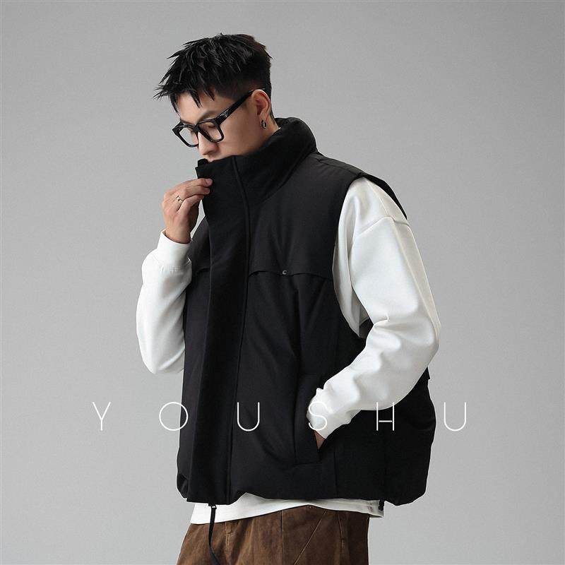 YOUSHU褶境暖域90白鸭绒龟背羽绒服背心男冬季美式潮牌马甲,淘宝优惠券,粉丝福利购,淘宝优惠卷