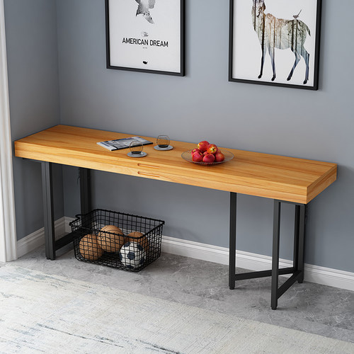 简约定制餐桌子小户型家用可折叠长条桌移动实木异形对折饭桌现代 - 图2