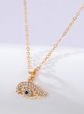 合金镀金O型女个性眼睛项链