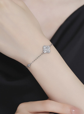 925纯银碎冰冰幸运四叶草手链女时尚个性百搭手饰轻奢高级感饰品