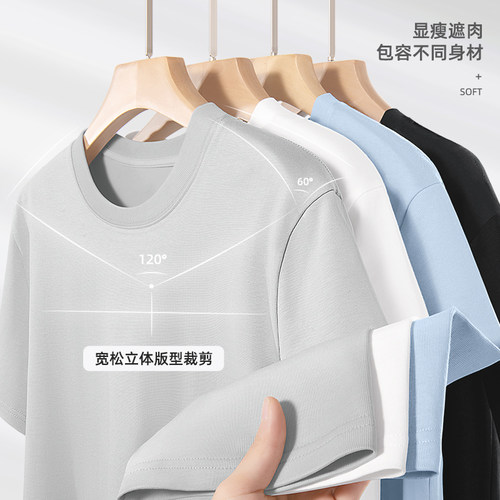 真维斯纯棉短袖t恤男士2026新款夏季高端上衣服男全棉半袖男款L - 图0