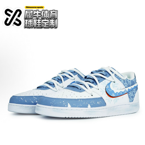 【定制球鞋】Nike Court Vision 1 冬日初雪 浅蓝色 DH2987-101 - 图1
