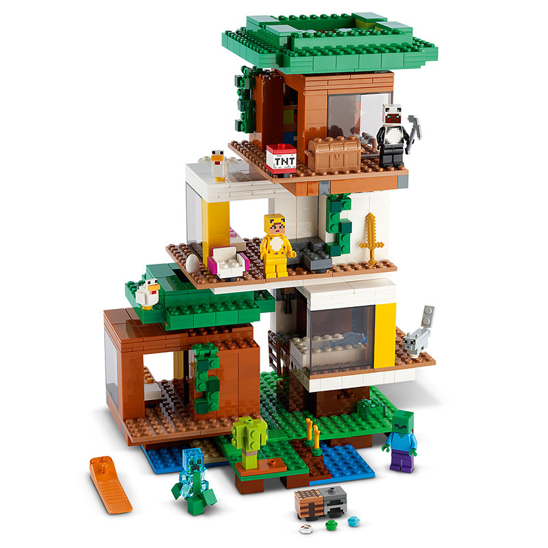 lego乐高21174我的世界系列现代树屋益智拼装男孩积木玩具礼物