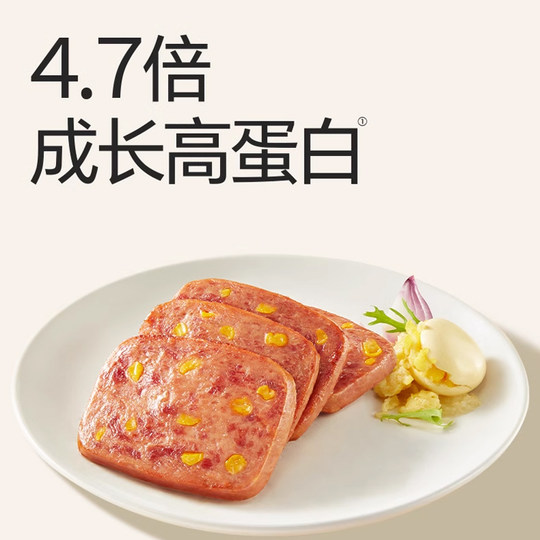 不二宝贝黑猪肉午餐肉添加玉米儿童早餐速熟食即食火腿宝宝辅食无