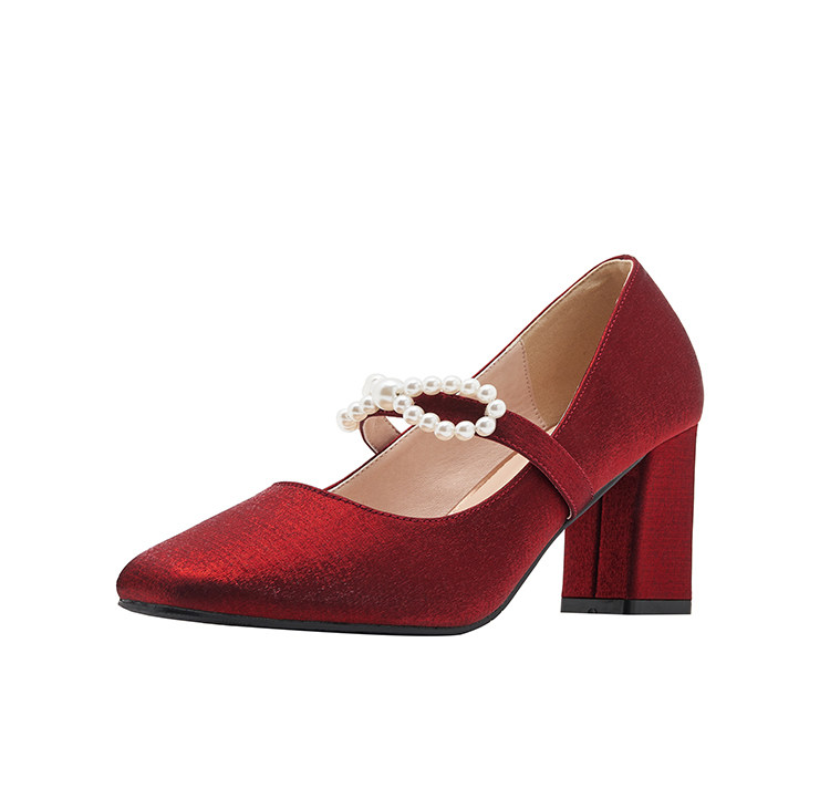 玛丽珍女鞋胖宽脚背高方头新娘秀禾高跟鞋加肥加宽女鞋大码41一43,淘宝优惠券,粉丝福利购,淘宝优惠卷