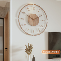 Clock hanging wall 2023 new wooden creative minimalist silent hanging clock Living room Home Fashion quartz Clock Bedroom Clock