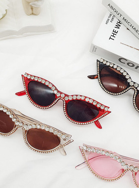 2025新款潮流猫眼太阳镜时尚镶钻