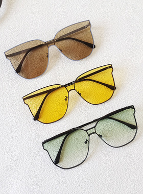 网红连体大框墨镜女复古一体镜片