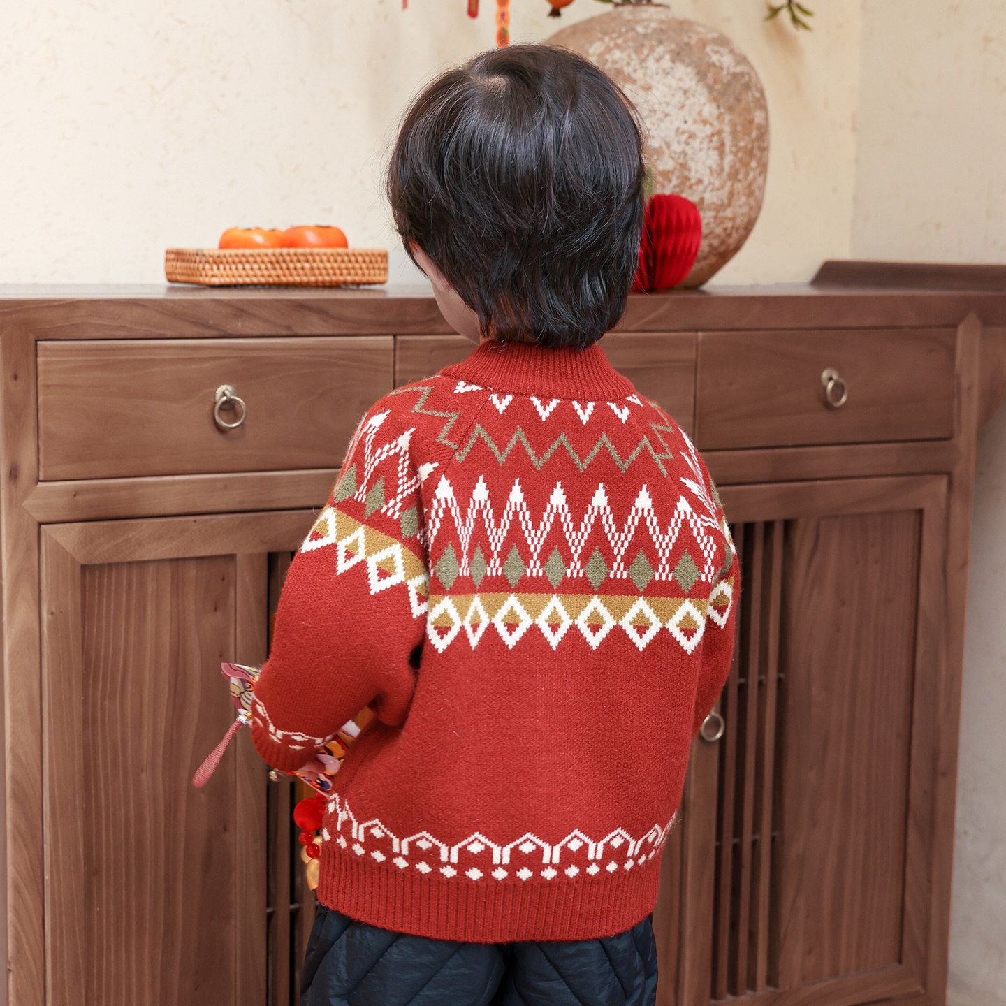 北欧风情~自留款儿童毛衣针织开衫男童女童新年红色衣服元旦衣服,淘宝优惠券,粉丝福利购,淘宝优惠卷