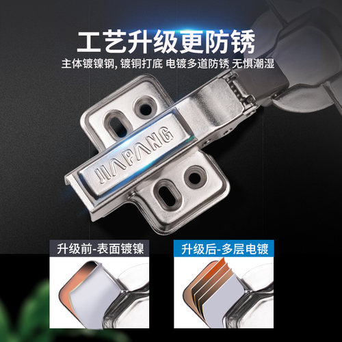 嘉庞厚门铰链40大铰杯铰链弹簧合页液压阻尼缓冲加厚重型烟斗合叶 - 图1