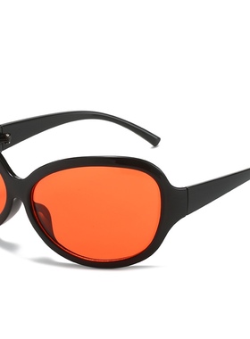 夸张外星人白框黑色遮脸未来科技风墨镜穿搭小众Y2K潮太阳眼镜男