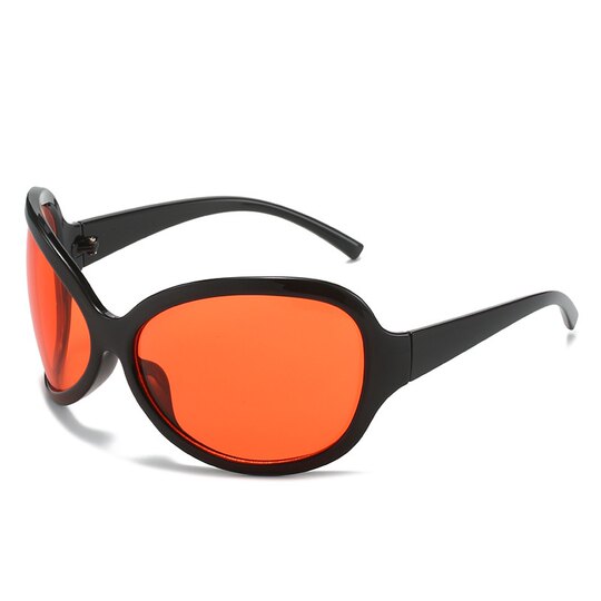 Exaggerated alien white frame black face-covering future technology style sunglasses to wear niche Y2K trendy sunglasses for men