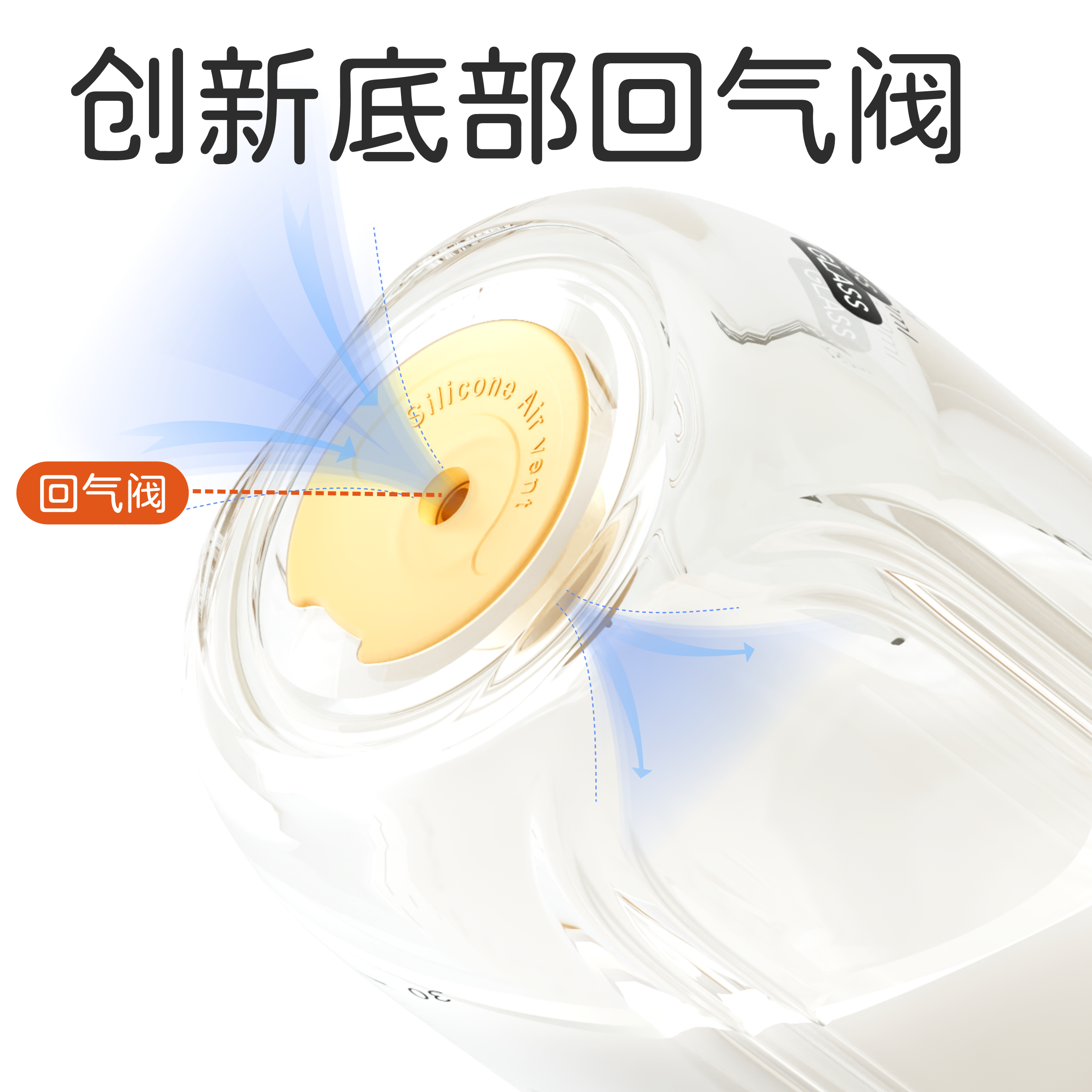 宝贝好萌亲喂系列新生儿防胀气玻璃奶瓶偏心奶嘴 0-3-6月宝宝专用